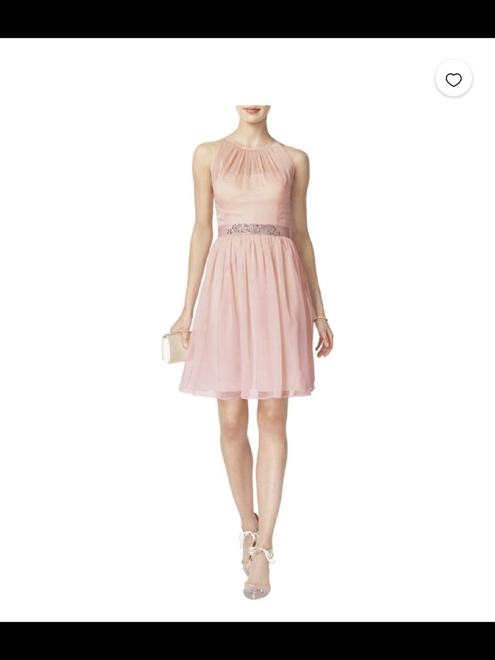 Adrianna Papell Women's Love Story Chiffon Halter Cocktail Dress Size 12